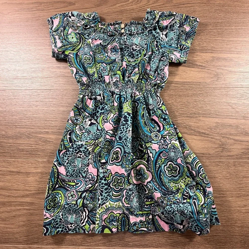 Lilly Pulitzer Girls Short Sleeve Dress, Master of Class Sabine Jaguar Dress 5
